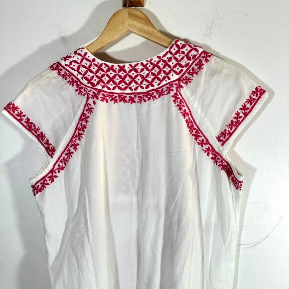 Roller‎ Rabbit Faith Embroidered Mini Dress white pink Cotton Womans Medium EUC - Picture 9 of 13